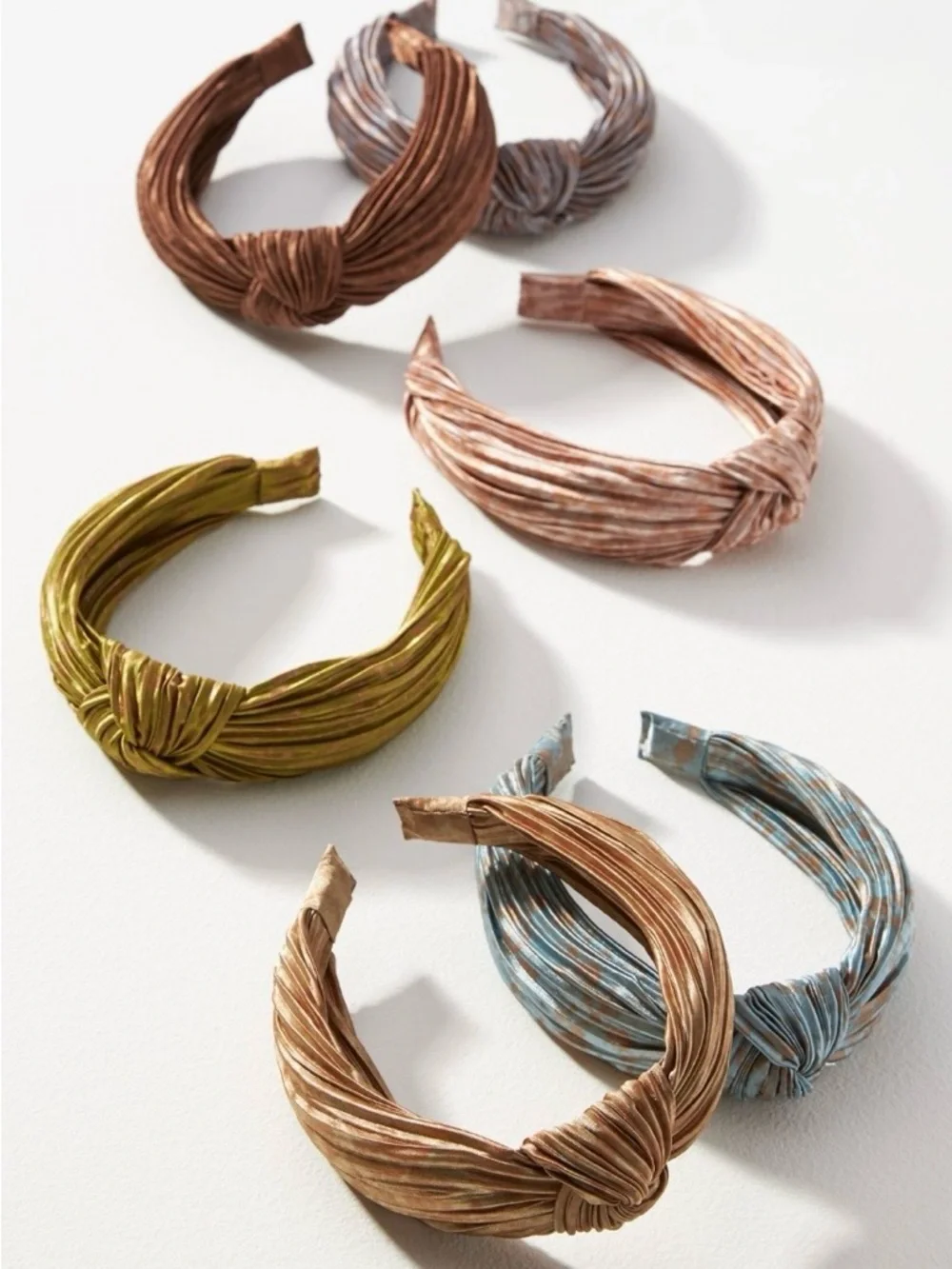 Anthropologie Tie-Die Pleated Headband in Pale Blue. Brand new!